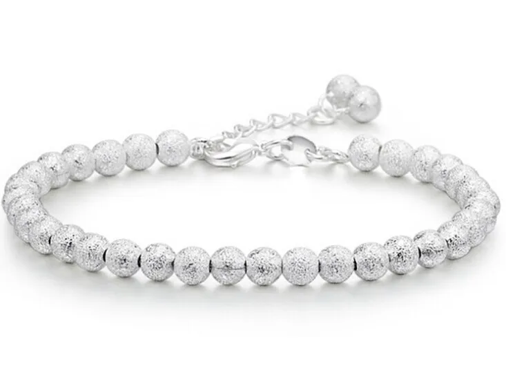 Женский браслет из чистого серебра 925 пробы с бусинами 5 мм|bracelets for|chain braceletpure silver