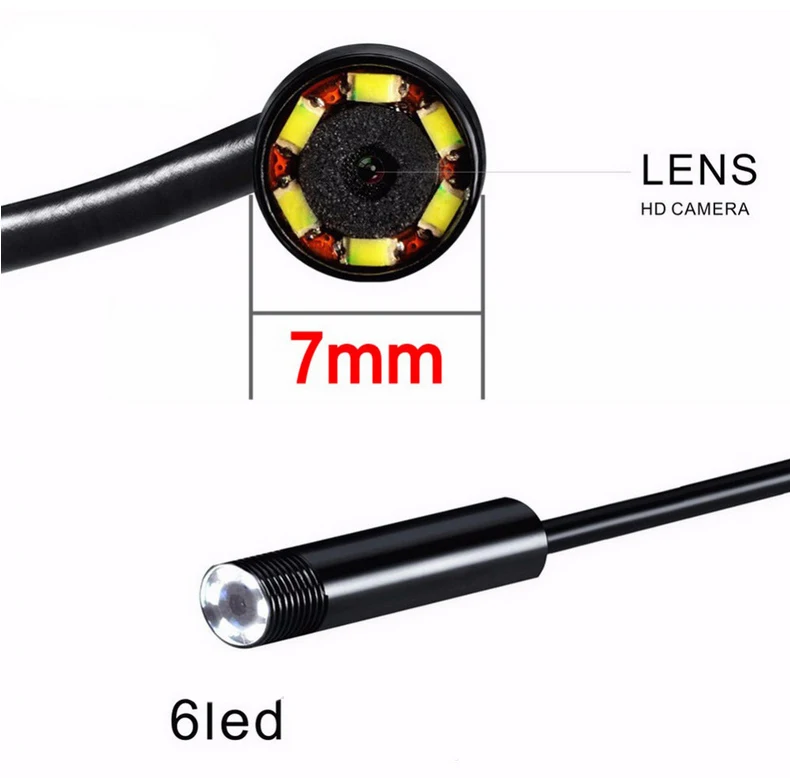 Промышленность эндоскоп 7 мм USB эндоскопа Android endoscopio Камера IP67 Бороскоп endoskop