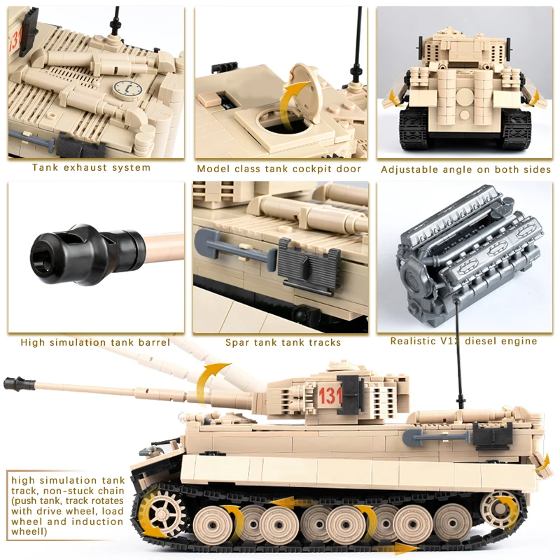 1018+ шт., модель военного танка, строительные блоки, наборы игрушек, строительные блоки, развивающие кирпичные игрушки для детей