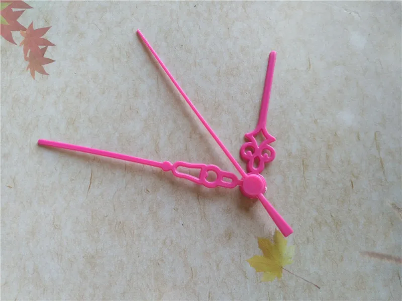 Горячая 15 комплектов розовый цвет пластиковые кварцевые часы DIY руки для