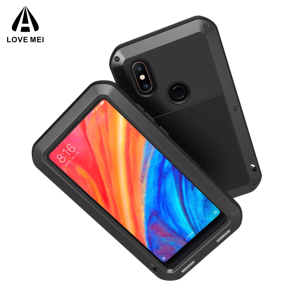 LOVE MEI Metal Aluminum Case For Xiaomi Mix2 Heavy Duty Armor Outdoor Shockproof Waterproof Powerful Max2 Mix2s | Мобильные телефоны