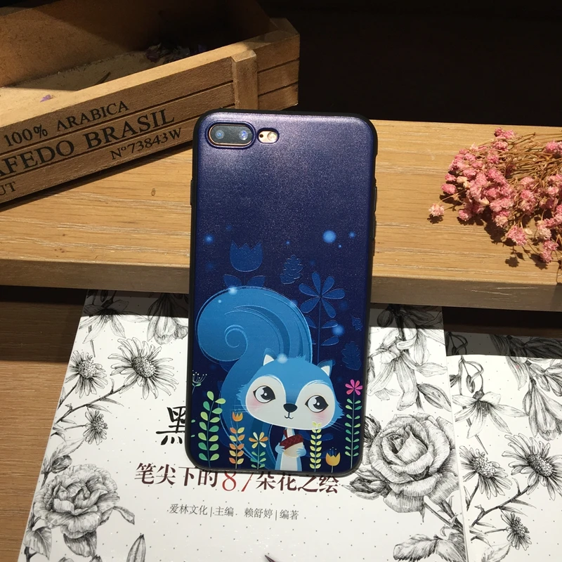 Kerzzil чехол для iphone 7 3D рельеф забавный кролик лиса Squirr iPhone 6 S Plus телефон милый