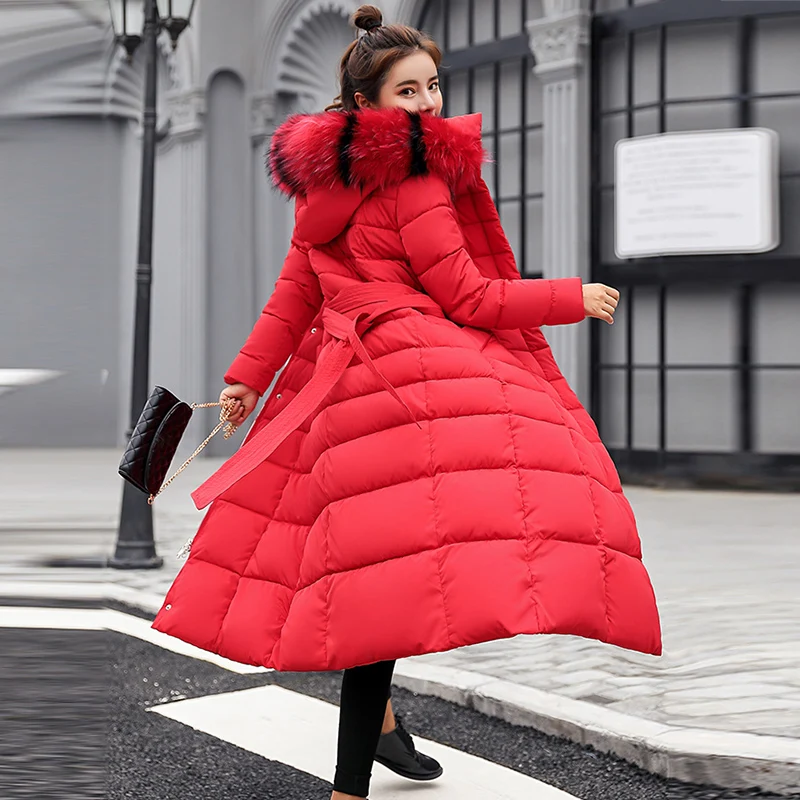 

2019 Winter Women Jacket Coat Original Fur Collar Women Parkas Fashion Womens Cotton Padded Jacket Plus size cotton Down jacket