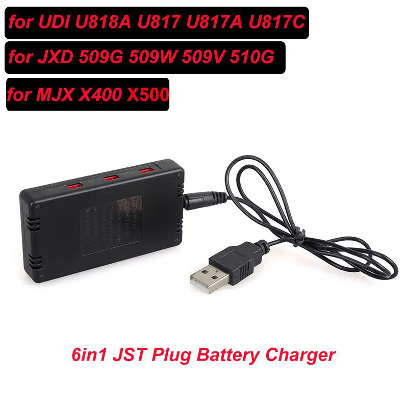 JST 6 портовое зарядное устройство для UDI U818A U817A MJX X400 X500 X800 RC Quadcopter|jst charger|rc battery