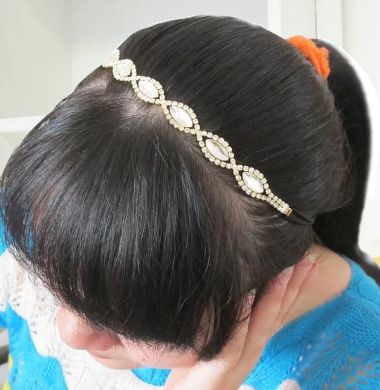 Женская эластичная модная лента для волос с искусственным жемчугом и стразами
