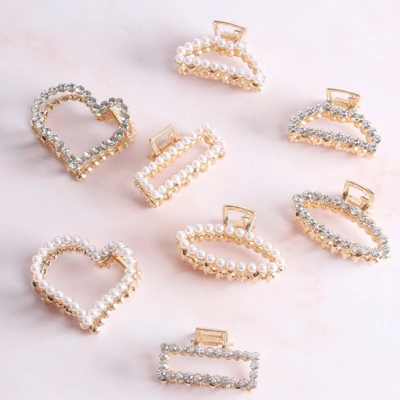 Модная одежда для девочек волосы коготь геометрический искусственный жемчуг