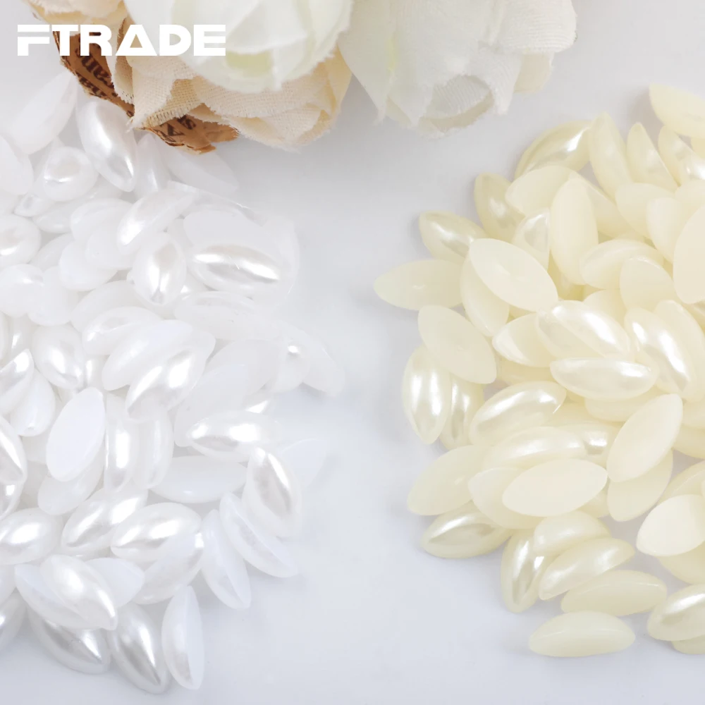 6 размеров жемчужины в виде конского глаза цвета слоновой кости/белого без