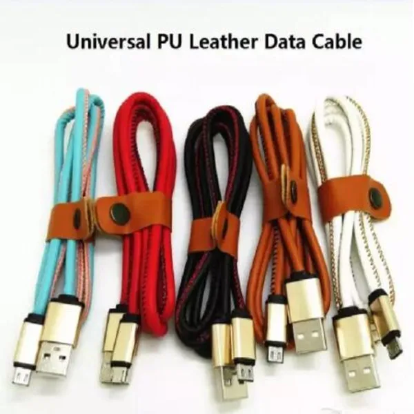 1000 шт. 1 м 3 фута микро USB кабель искусственная кожа быстрая зарядка для зарядного