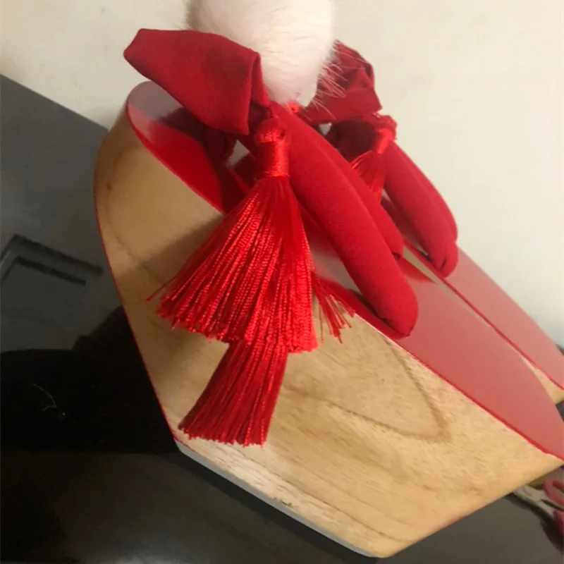 

WHOHOLL COS Geta Onmyoji Shiranuhi Cosplay Costumes Japanese Clogs Wooden High Quality Stage Shoes 10cm Thick Sole Free Socks