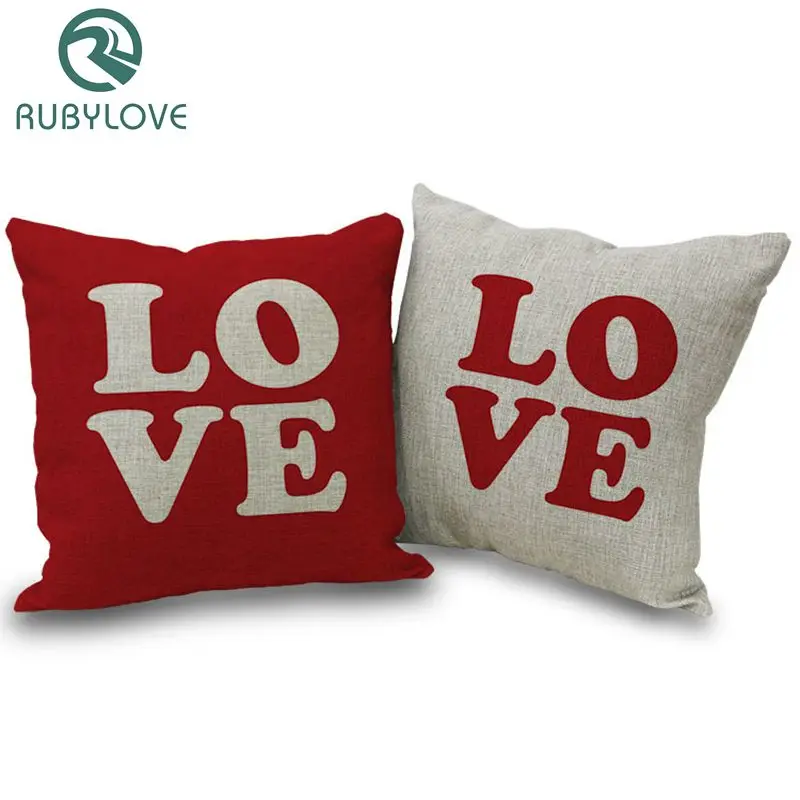 RUBYLOVE 45x45 см наволочка для автомобиля из хлопка и льна милый романтический