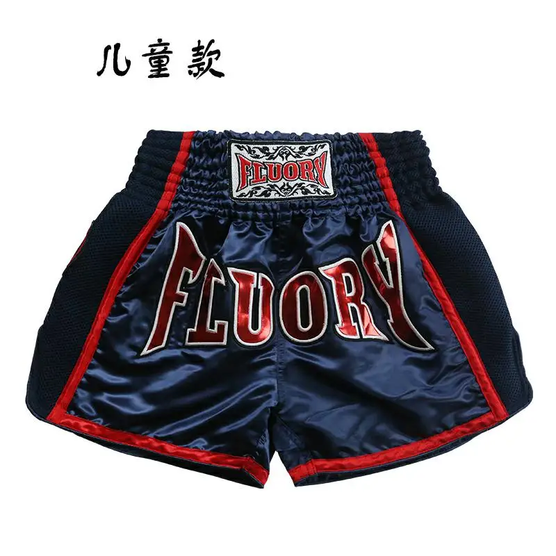Детские шорты fluory Muay Thai с вышитыми нашивками для кикбоксинга|Боксерские трусы| |