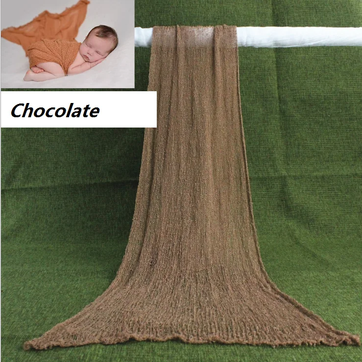 Chocolate Новорожденный реквизит для фотосессии одеяло хлопковое обертывание растягивающееся детское одеяло пеленание новорожденный фотосессия - Цвет: Chocolate