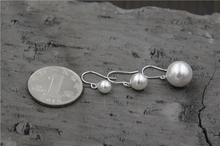 Pearl Earrings for Women Real 925 Sterling Silver Simple Beads Earring Hypoallergenic Drop Fashion Jewelry | Украшения и