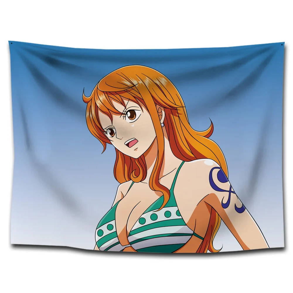 ONE PIECE Аниме гобелен текстиль для домашнего декора японские персонажи настенный пляжное одеяло в стиле хиппи Луффи Зоро Нами Хэнкок