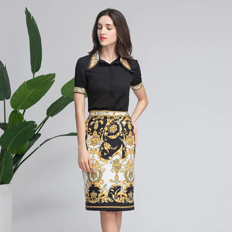 Женский комплект из 2 предметов качественная модная с коротким рукавом рубашка