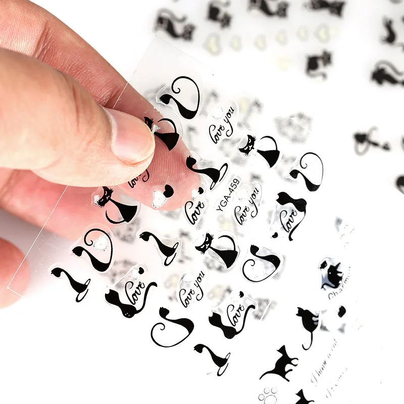 12 листов красота персидская кошка дизайн Фольга переводные наклейки для дизайна