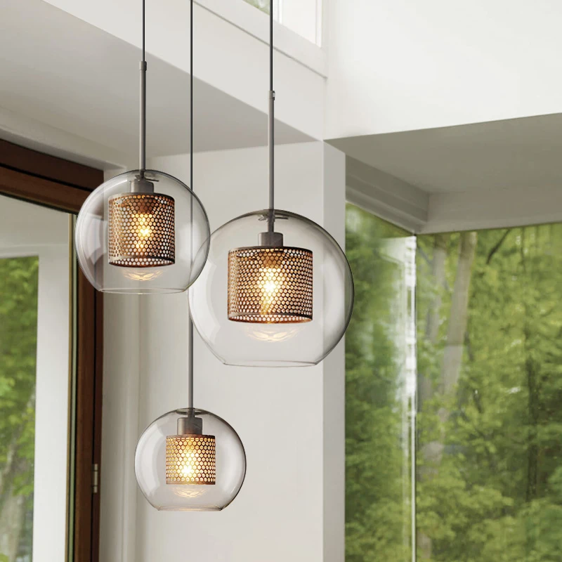 

LukLoy LED Modern Nordic Pendant Lights Glass Pendant Lamp Dining Kitchen Living Room Loft INS Hanging Lamp Pendant Light Luxury
