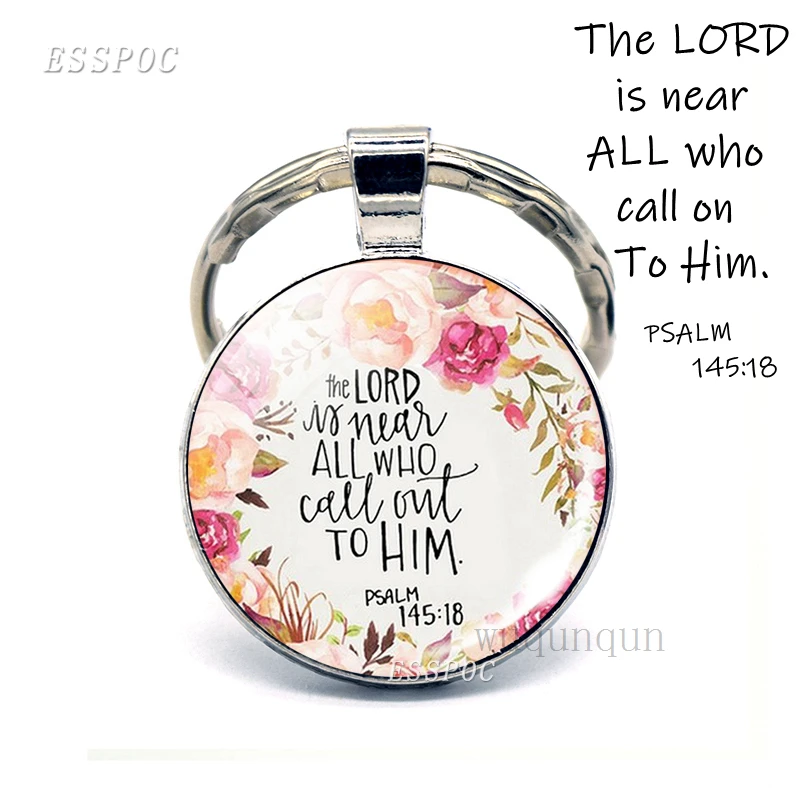 God Is My Refuge and Strengh Bible Quote ювелирный брелок, Библейский кулон, Библейский стих, брелок для ключей, подарок