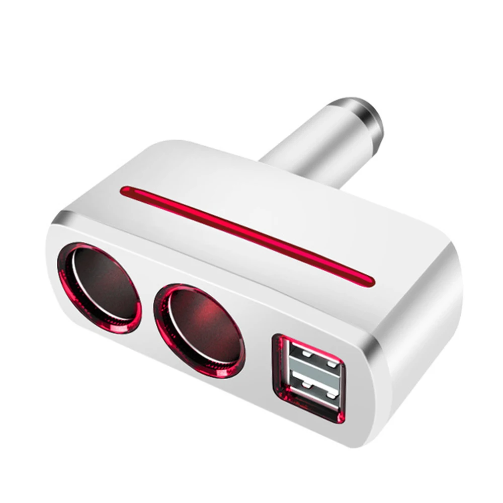 Белый 3.1A двойной USB адаптер для автомобильного прикуривателя с двумя точками автомобильное зарядное устройство 12 В черный белый автомобильный разветвитель питания 1918 - Название цвета: Белый