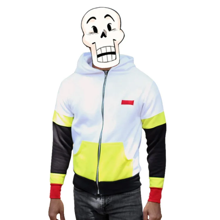 Papyrus Undertale Sans Frisk Чара Папирус Фелл косплей костюм толстовка на молнии куртка с капюшоном пальто свитер Спортивная уличная одежда Топ - Цвет: Papyrus