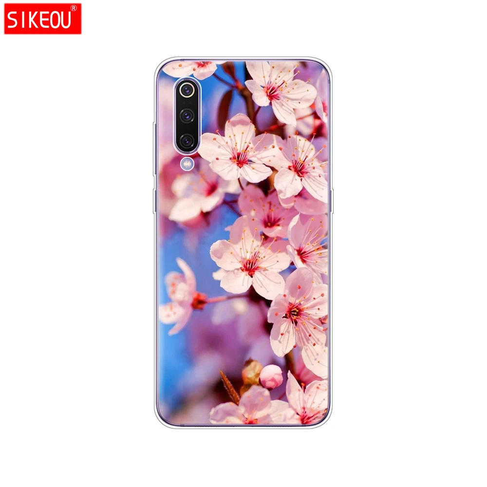 12099 case for xiaomi mi 9 case cover Cartoon Silicone Soft TPU Cover For xiaomi Mi9 xiaomi 9 SE Case Phone Shell bumper etui flower - Цвет: 12099