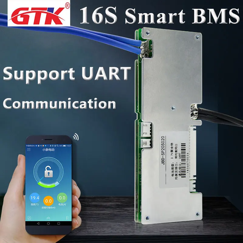16S 48v 30/40/50A/60A BMS с функцией управления приложением используемой для