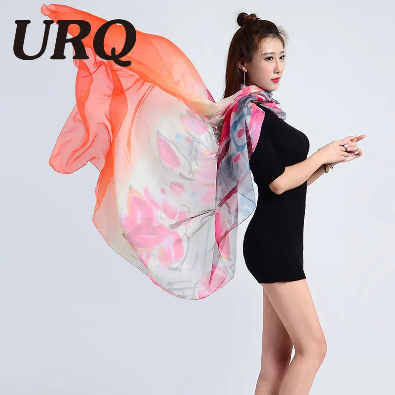 Длинный шелковый шарф для женщин большой размер саронг пляжная одежда парео