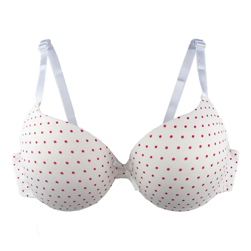 Женское нижнее белье бюстгальтер пуш-ап Красного/белого цветов с принтом в