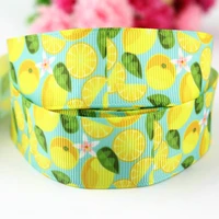 1 25mm custom pattern cartoon lemon printed grosgrain ribbon diy ribbons brand fabric 50 yards