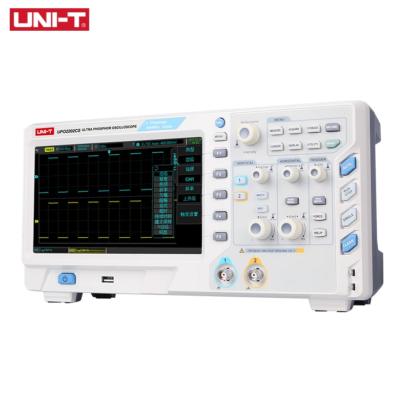 UNI T UPO2202CS ультра люминесцентный Осциллограф 2 канала 200 МГц полоса пропускания 1GS/s