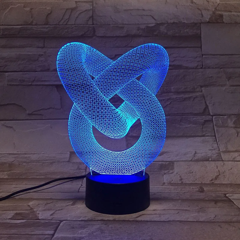 Абстрактная форма 3D Светодиодная лампа с USB Сенсорная RGB меняющий цвет настольный