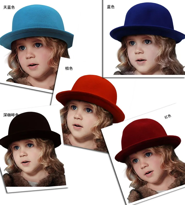 Мягкая фетровая шляпа для девочек винтажная Боулер Дерби 9 цветов в наличии 20 |