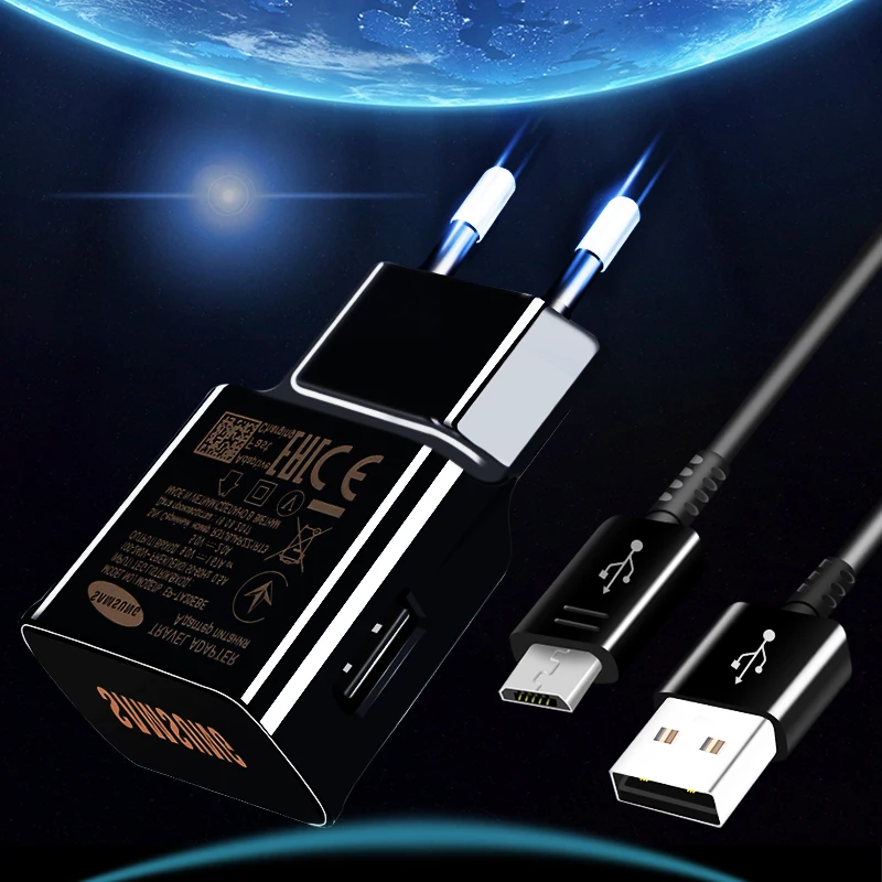 Быстрое зарядное устройство Samsung USB S6 S7 edge оригинальный быстрый 1 2 м Кабель Micro