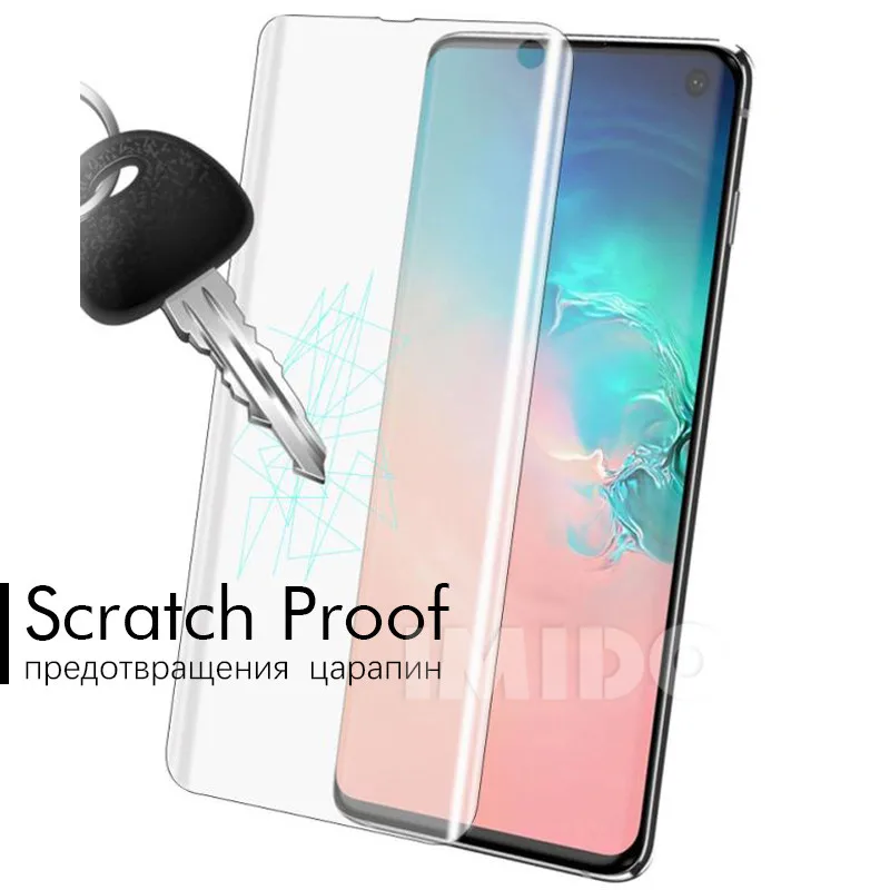 10D полный изогнутая Защитная пленка для экрана samsung Galaxy S8 S9 S10 Plus Note 8 9 мягкая (не