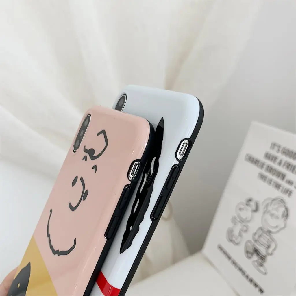 For iphone 7 Case IMD Cartoon Charlie Snoopy Phone iPhone X XR XS Max 6 6S 8 Plus 10 Cover Luxury Funda for Capa |