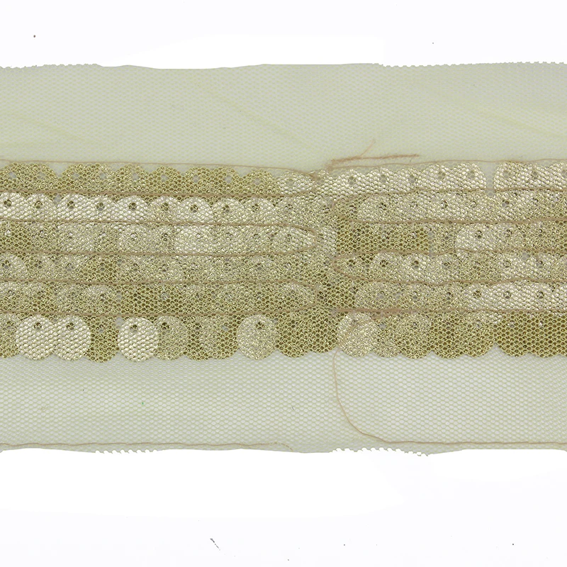 Золотая сетка с блестками африканская кружевная лента для аппликации обрезки