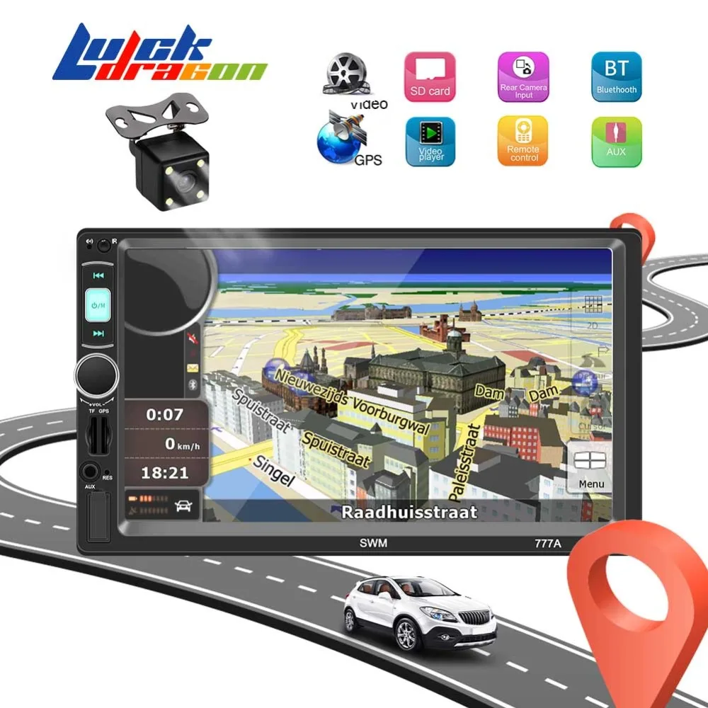 Авторадио автомобильный Радио плеер Bluetooth 2 din аудио стерео gps MP5 Multimidia обратное