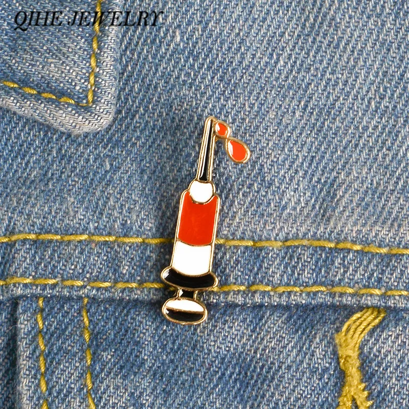 QIHE ювелирные изделия шприц Pin медсестры эмаль контактный медицинский ювелирных