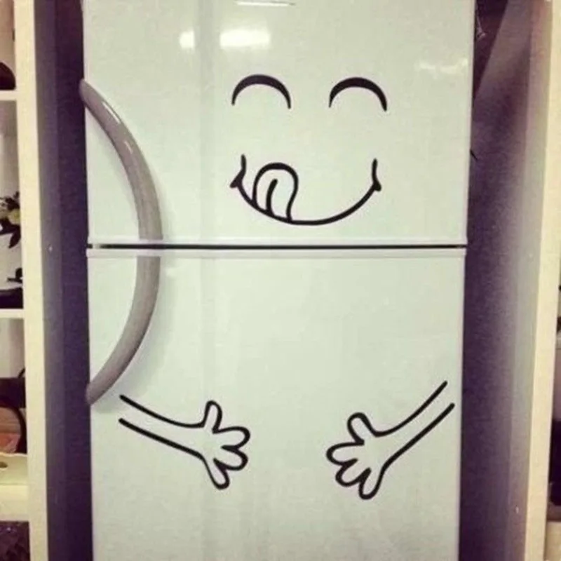 1 шт. наклейки для холодильника Happy Yummy Face кухонные виниловые настенные на