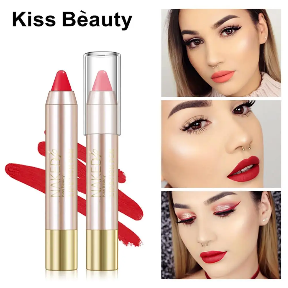 Милая Золотая губная помада красная кирпичная тетя Kissbeauty бархатная матовая