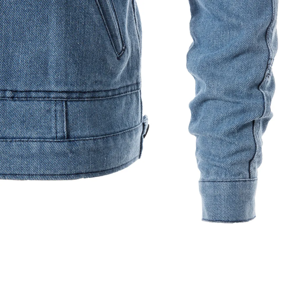 

Hoodie For Mens Men Fashion Long Sleeve Pockets Zipper Jeans Denim Hooded Coat Jacket#NFA