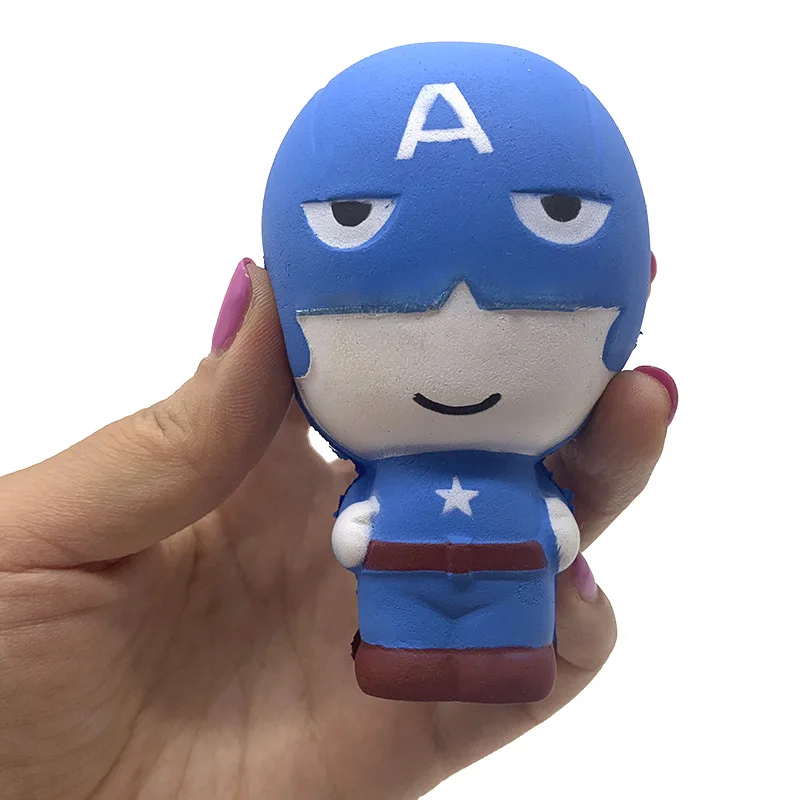 Captain America Marvel мягкие игрушки Мстители Человек-паук Капитан Америка Железный человек Халк Супермен фигура Венома сжимаемые игрушки для детей снятие стресса - Цвет: Captain America