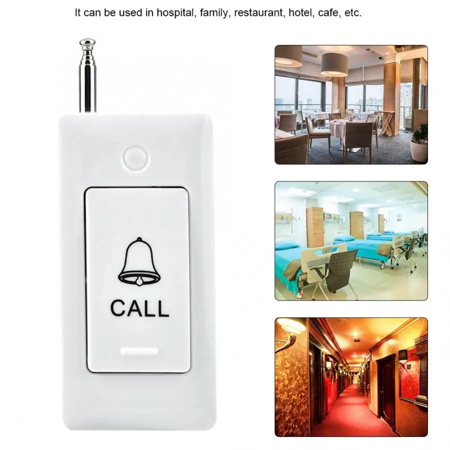 Новый беспроводной мини звонок с оповещением помощь при звонках белая кнопка для