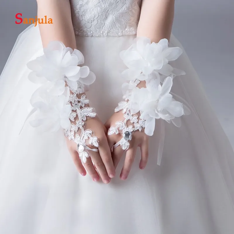 Милые перчатки ручной работы с цветами для маленьких девочек детские торжеств и