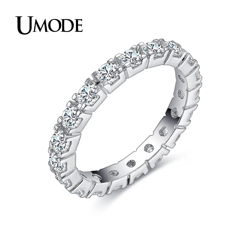 Женское Обручальное Кольцо UMODE белое золото обручальное кольцо в стиле вечности