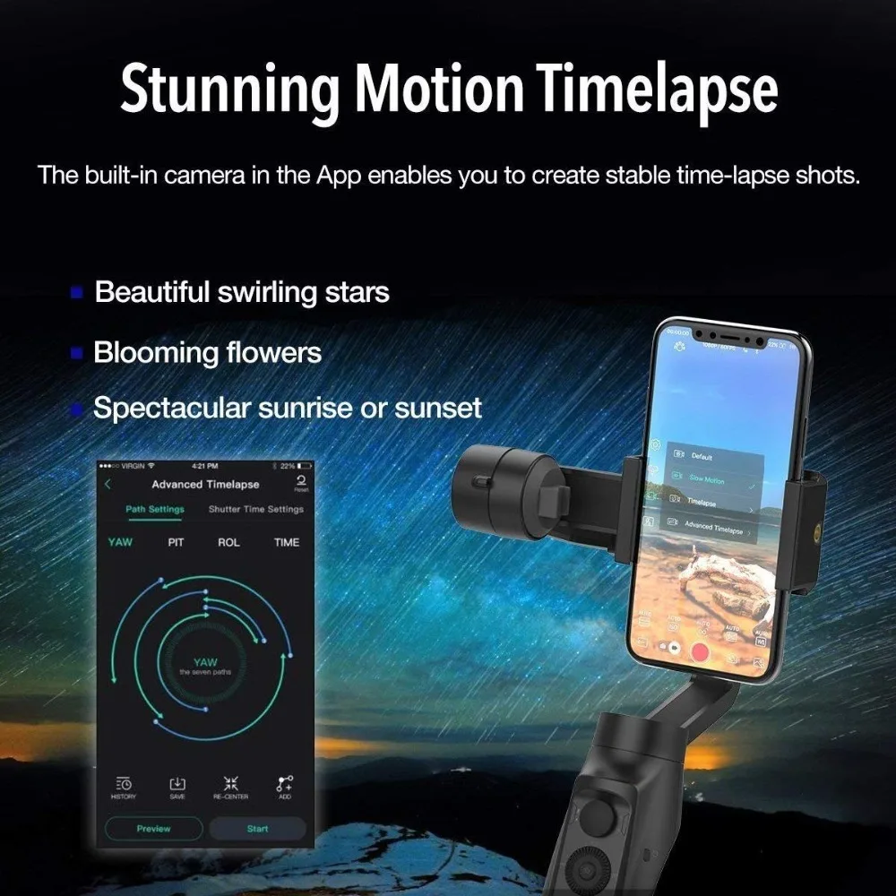 MOZA MINI MI 3-Axis Gimbal стабилизатор для смартфона iPhone X 8 7 6 Plus samsung S9/S9+ S8 беспроводной телефон зарядки в режиме создания