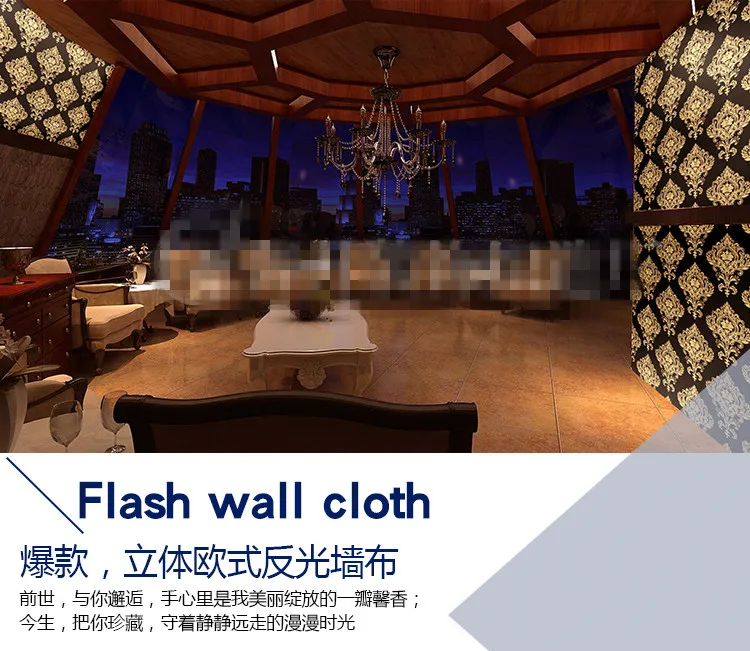 1.37m wide 3d flash wall cloth European wall paper bar wallpaper entertainment hall decoration gold foil metal texture laser