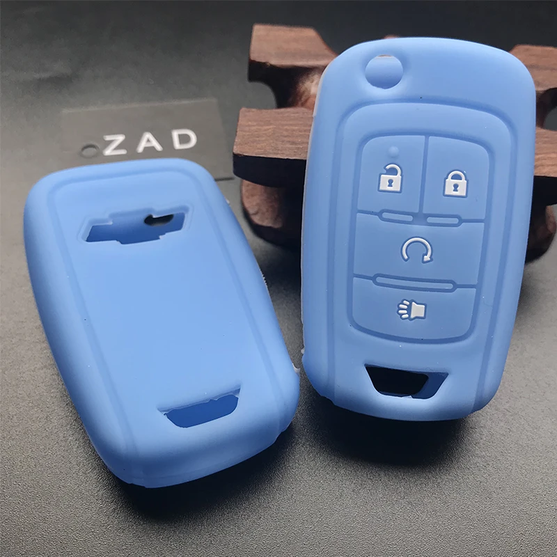 ZAD Silicone rubber car key cover for Chevrolet Camaro Cruze Equinox Malibu Sonic Spark Volt 4 buttons remote key-styling skin | Автомобили