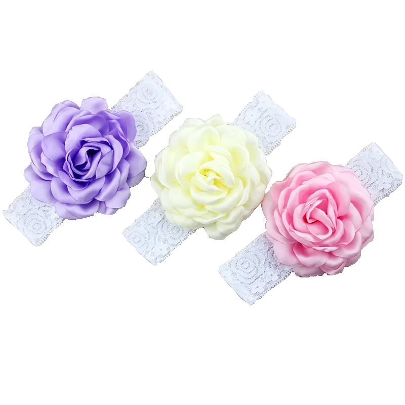 Retail 1pcs newborn burned peony chiffon flower lace headband dancing flowers for girl head band min order $3 | Детская одежда и
