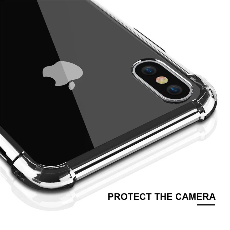 Heavy Duty Protection Silicone Case for iPhone X Super Shockproof Clear Soft TPU Cover 6 s 6S 7 8 Plus |